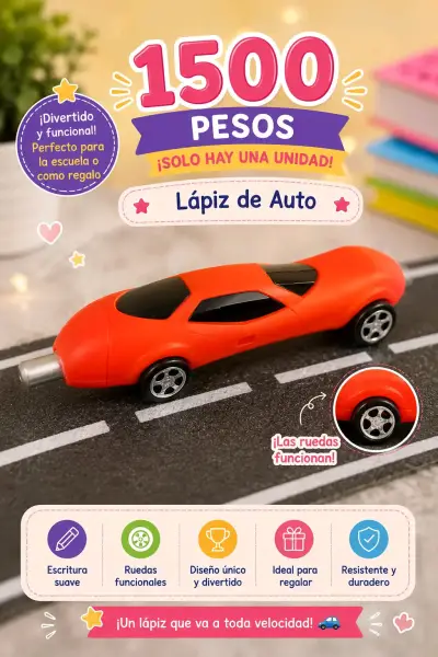 Lápiz de auto con ruedas funcionales - miniatura 1
