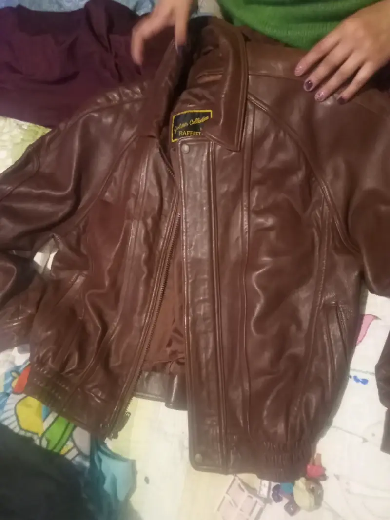 Chaqueta de cuero marrón Raffaelo - 2