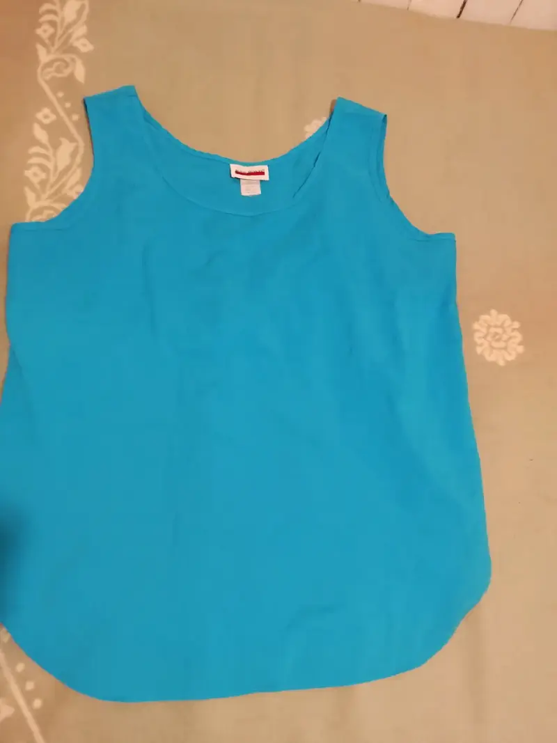 Polera sin mangas azul para mujer