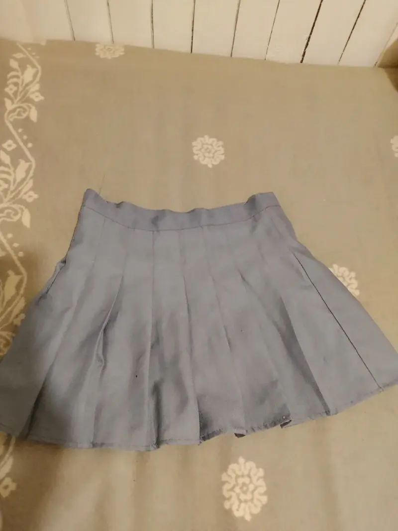 Falda plisada azul para mujer