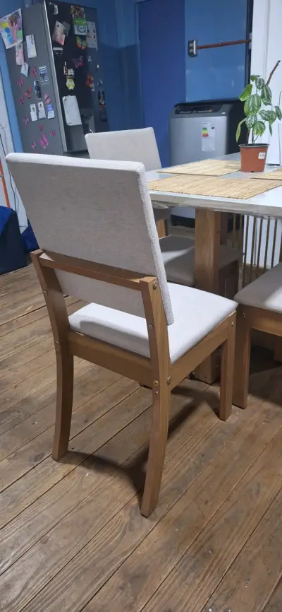 Juego de comedor moderno con 3 sillas tapizadas - miniatura 3