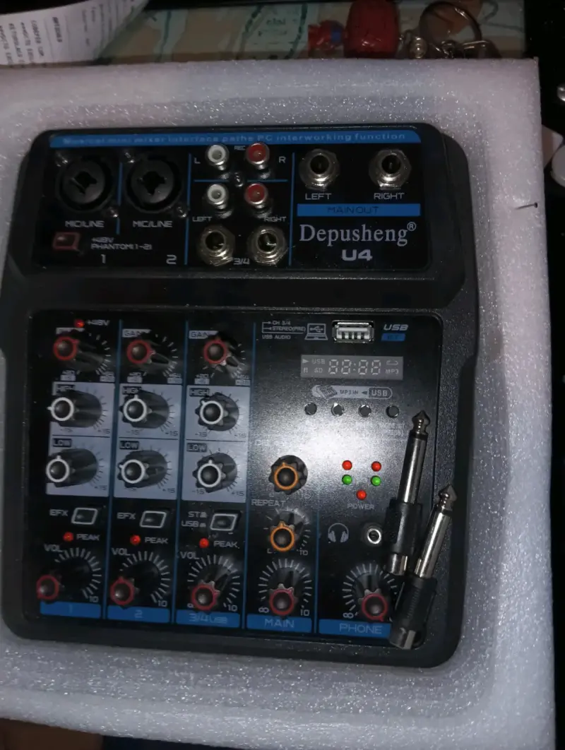Mezclador de audio Depusheng U4 con USB - 1