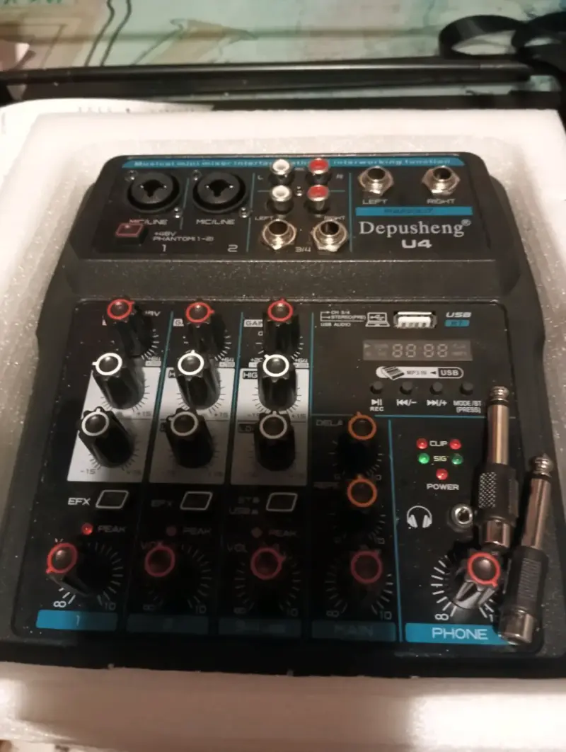Mezclador de audio Depusheng U4 con USB - 3