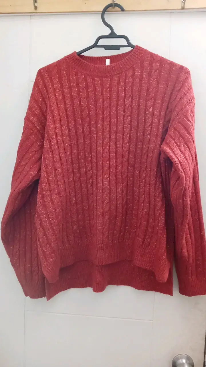 Suéter terracota de punto grueso para mujer