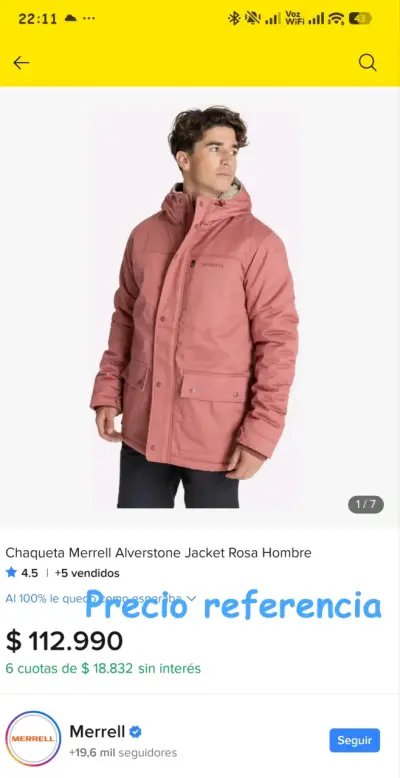 Chaqueta Merrell térmica color terracota - miniatura 5