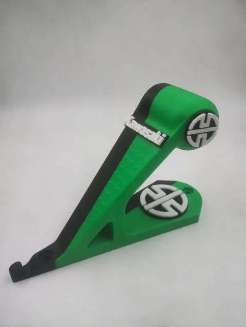 Soporte de casco Kawasaki verde y negro - 1