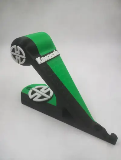 Soporte de casco Kawasaki verde y negro - miniatura 3
