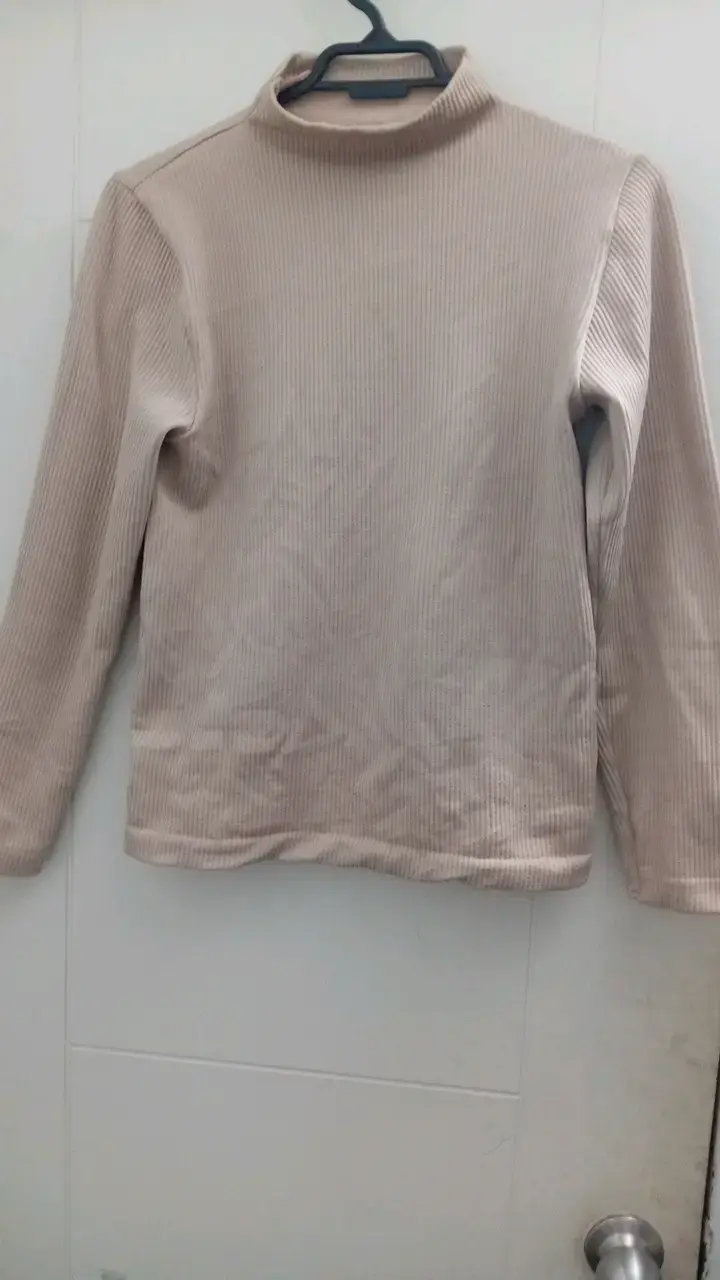 Polera de cuello alto micropolar, beige para mujer