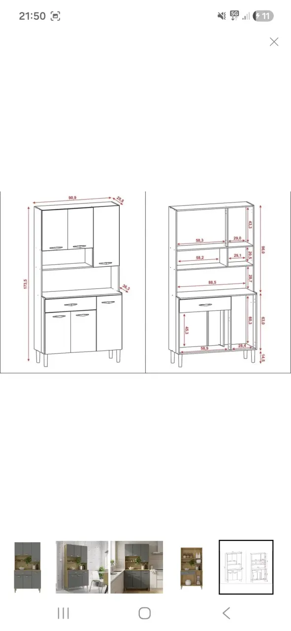 Kit mueble cocina Apolo 6 puertas gris - 3