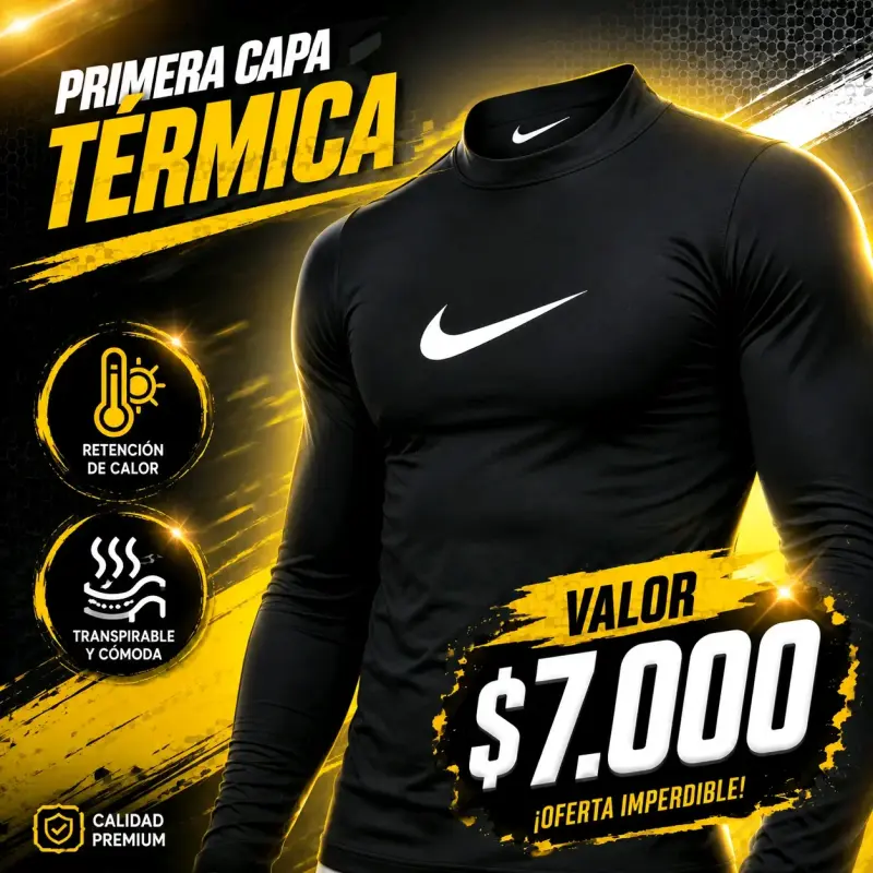 Primera Capa Térmica Unisex – Negra