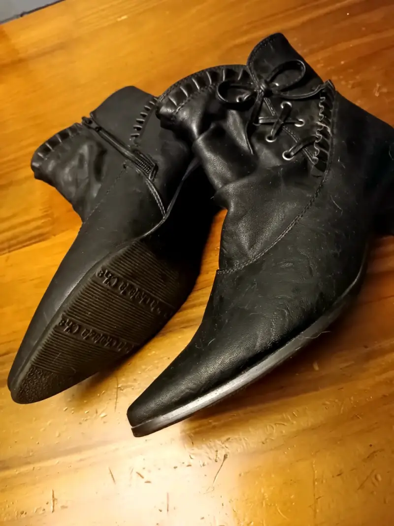 Botines negros 37 de cuero con cierre lateral - 4