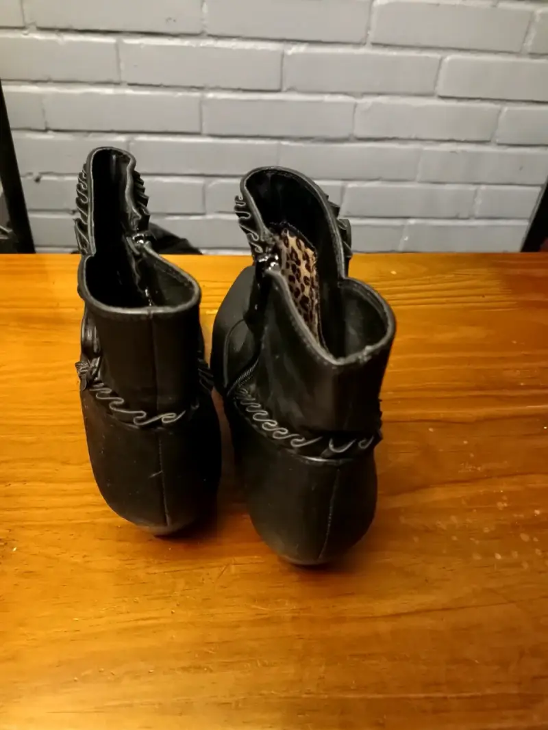 Botines negros 37 de cuero con cierre lateral - 6