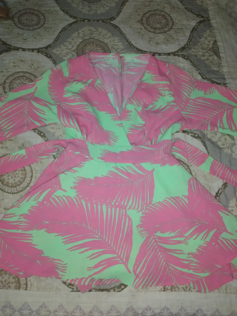 Vestido corto estampado tropical - 2