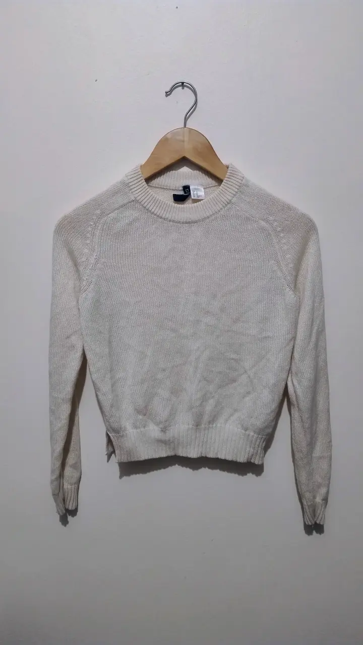 Suéter beige de lana para mujer - 1