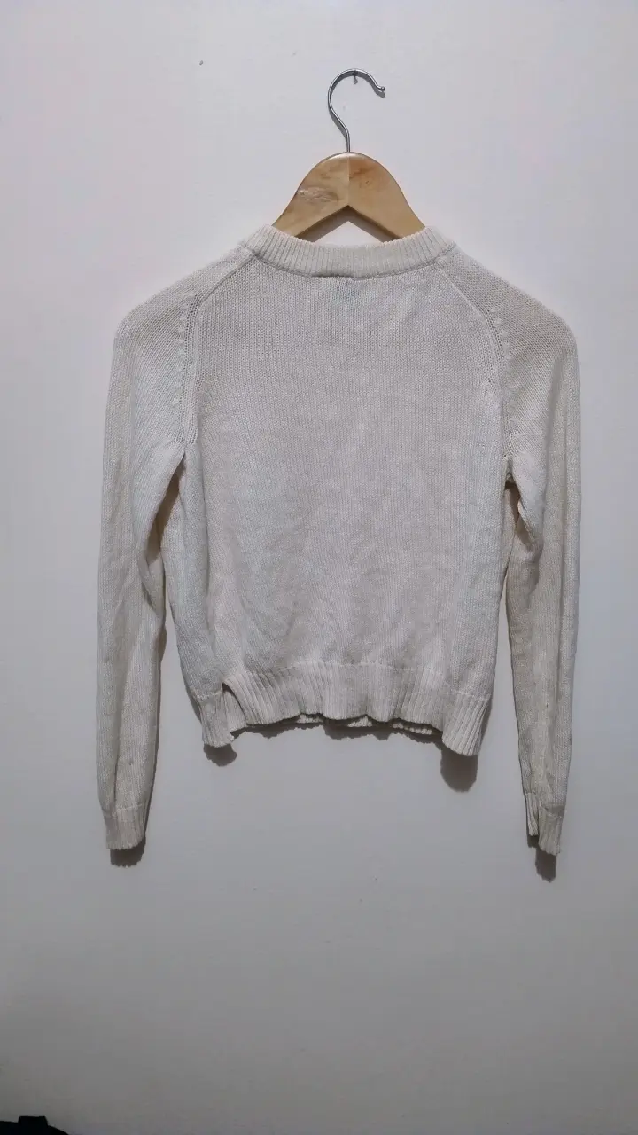 Suéter beige de lana para mujer - 2