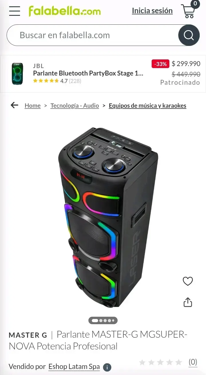 Parlante Master-G MGSUPER-NOVA con luces LED - 1
