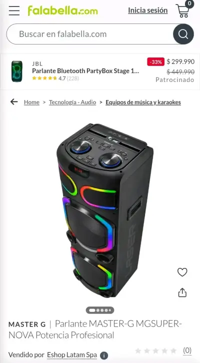 Parlante Master-G MGSUPER-NOVA con luces LED - miniatura 1