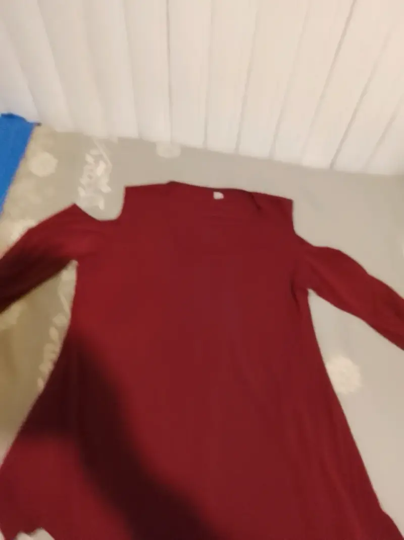Polera manga larga roja para mujer