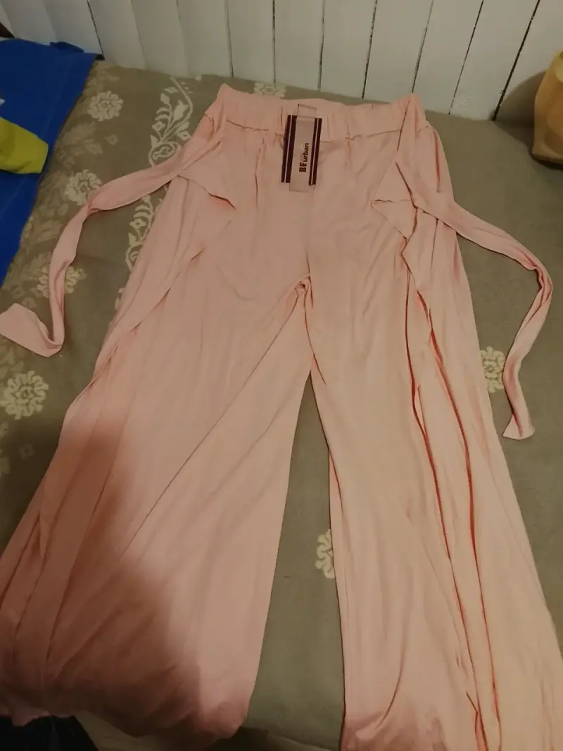 Pantalones rosados BE Fashion con lazo