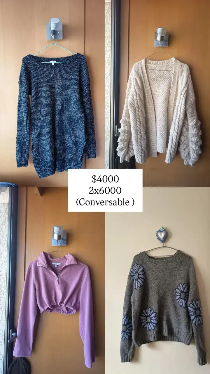Lote de 4 sweaters y chalecos variados