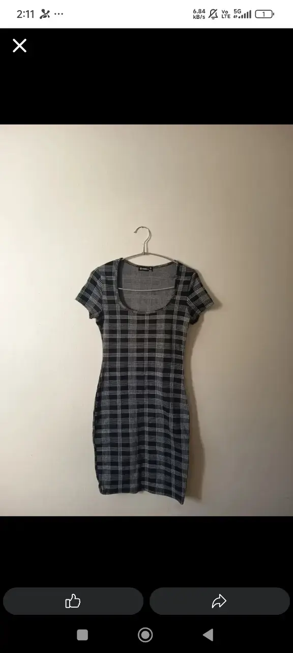 Vestido corto a cuadros negro y blanco