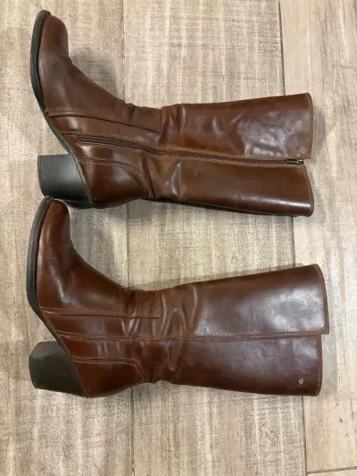 Botas de cuero marrón para mujer Bruno Rossi - miniatura 4