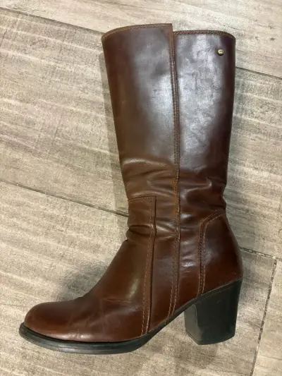 Botas de cuero marrón para mujer Bruno Rossi - miniatura 5