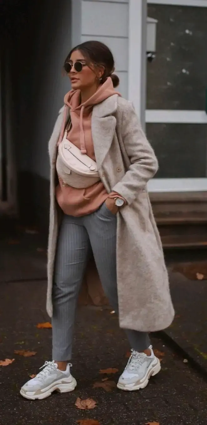 Abrigo vintage de lana beige - 2