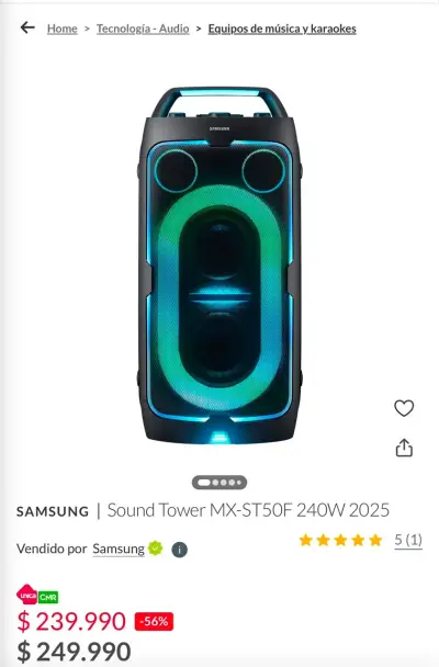 Parlante Samsung Sound Tower ST50F nuevo - miniatura 2