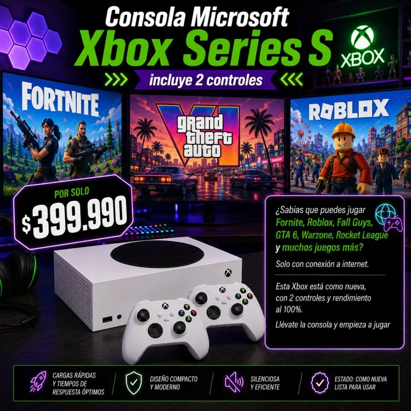Consola Xbox Series S con 2 controles - 2