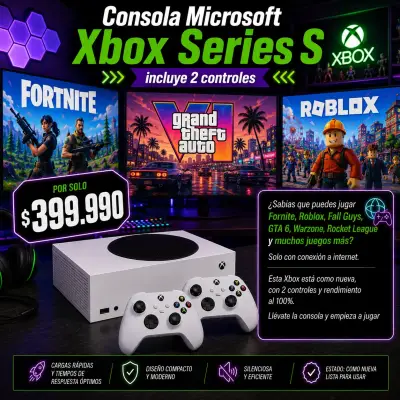 Consola Xbox Series S con 2 controles - miniatura 2
