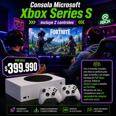 Consola Xbox Series S con 2 controles - miniatura 3