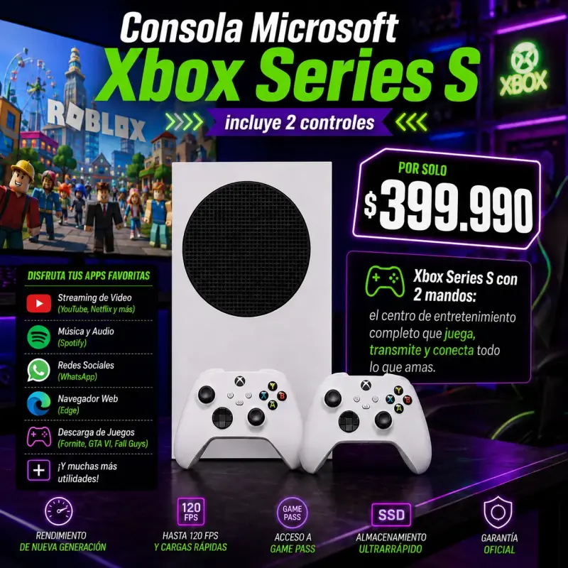 Consola Xbox Series S con 2 controles - 4