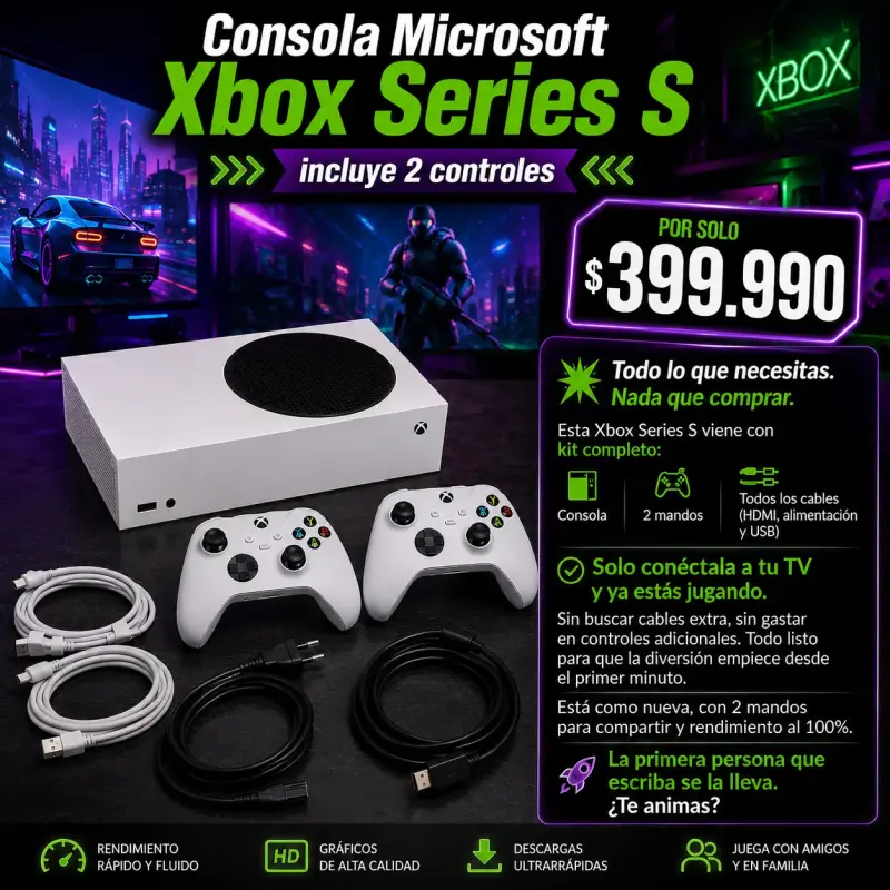 Consola Xbox Series S con 2 controles - 5