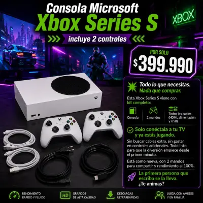 Consola Xbox Series S con 2 controles - miniatura 5