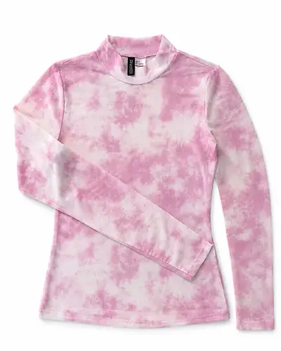 Polera manga larga tie-dye rosa translúcida H&M - miniatura 1