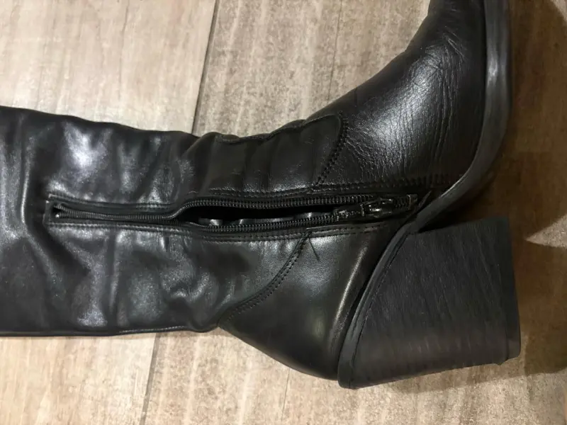 Botas de cuero negras para mujer - 3