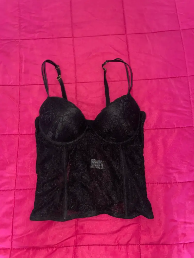 Corset negro de encaje - 1