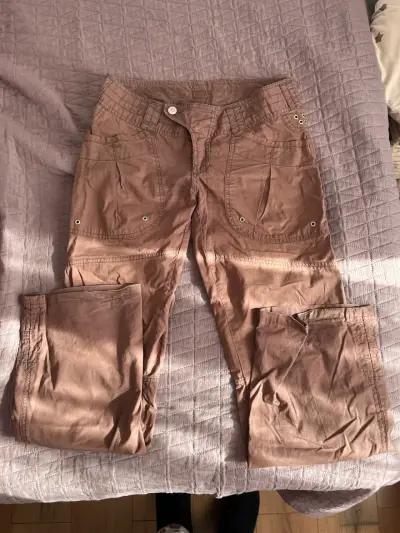 Pantalone cargo marron para mujer - miniatura 1