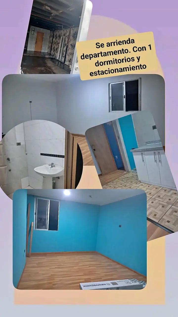 Departamento en arriendo con 1 dormitorio y estacionamiento - 1