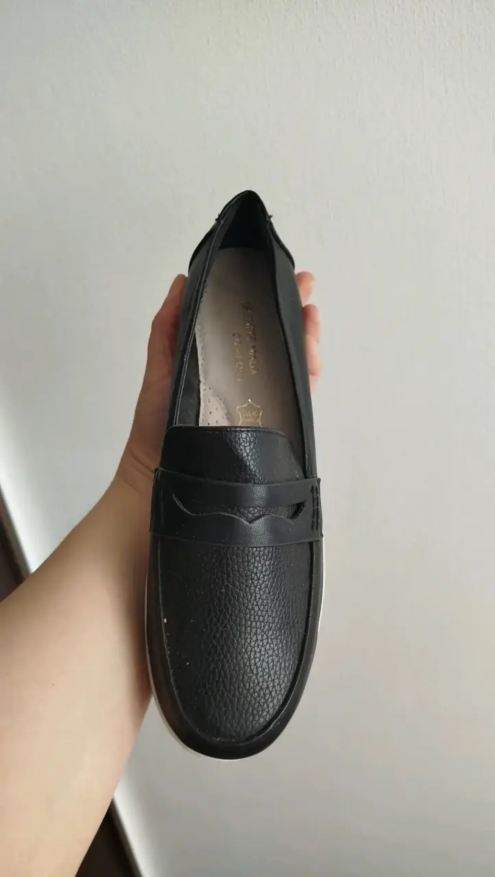 Mocasines negros de cuero mujer 34-35 - 2