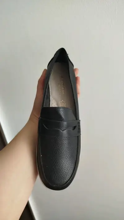 Mocasines negros de cuero mujer 34-35 - miniatura 2