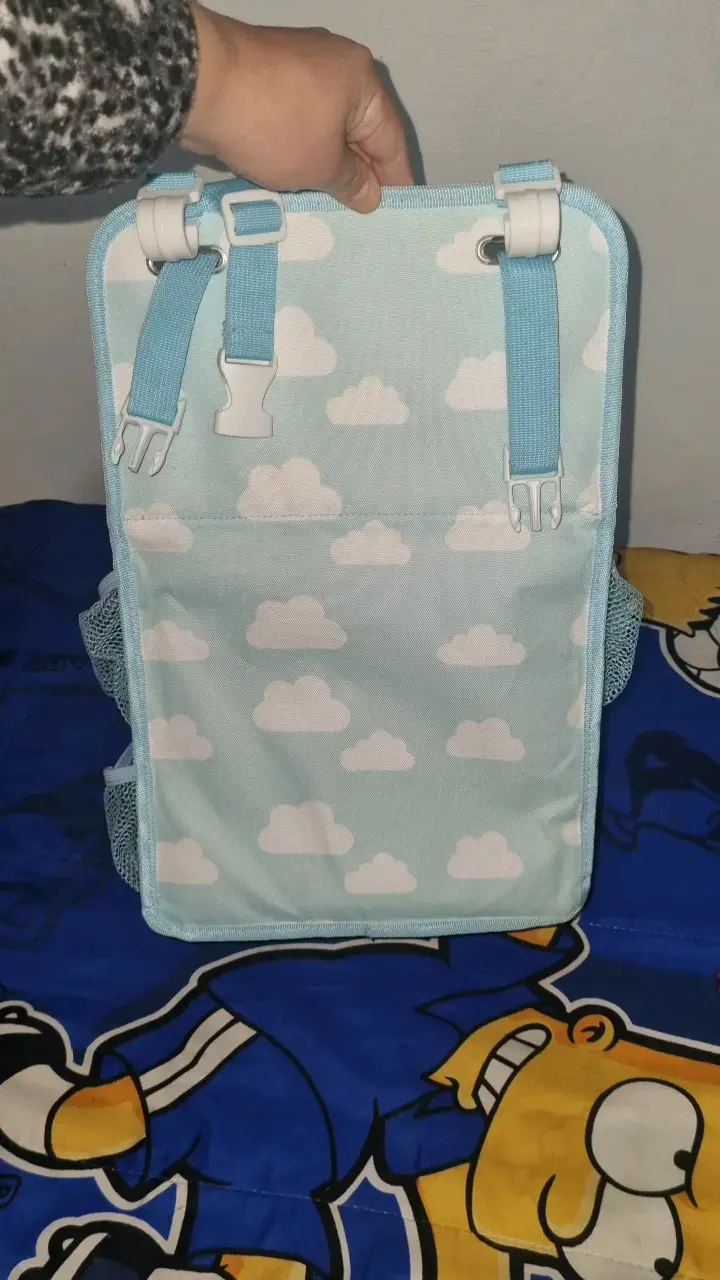 Organizador pañales colgante azul con nubes - 2