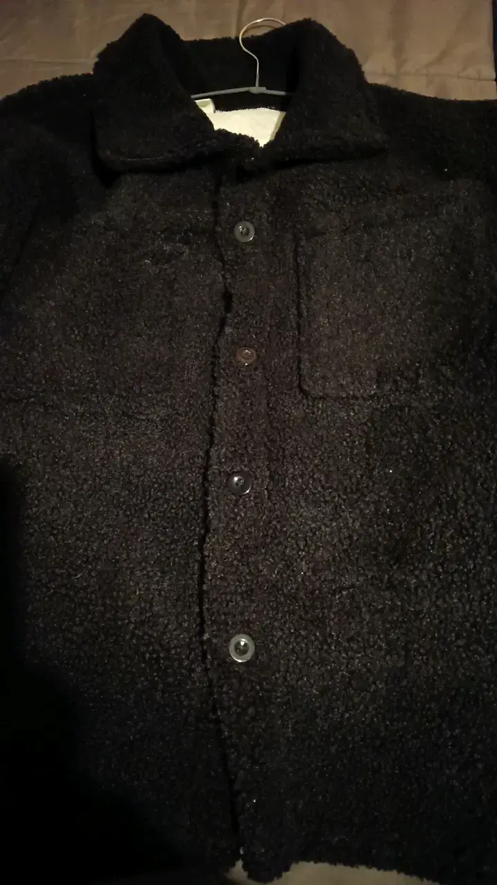 Chaqueta de lana negra abrigada - 2