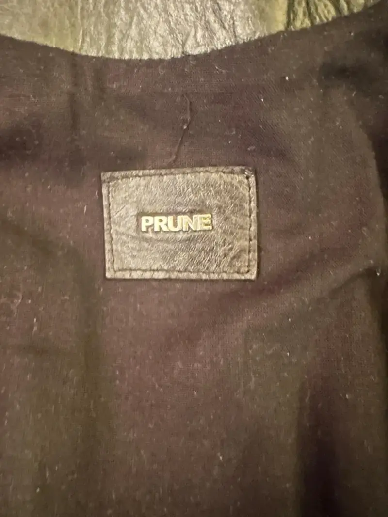 Chaqueta de cuero natural negra con cinturón PRUNE - 4