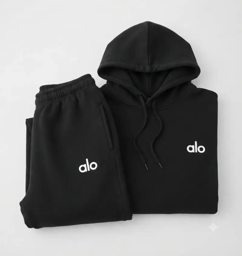 Conjunto deportivo negro tipo Alo con capucha - 1