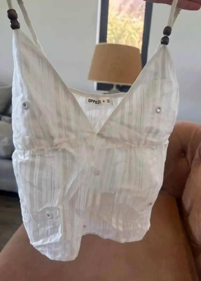 Blusa blanca de tirantes Opposite XS - 1