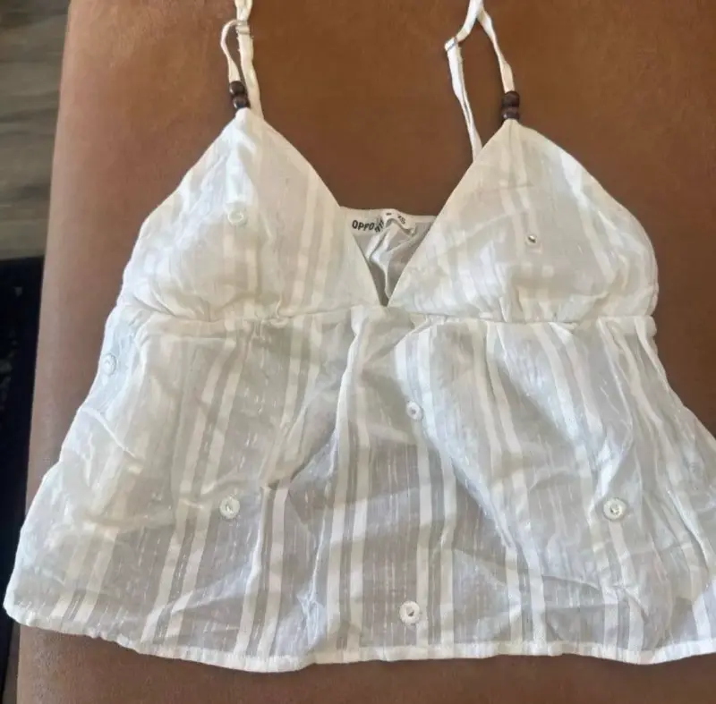 Blusa blanca de tirantes Opposite XS - 2