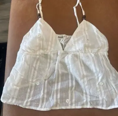 Blusa blanca de tirantes Opposite XS - miniatura 2