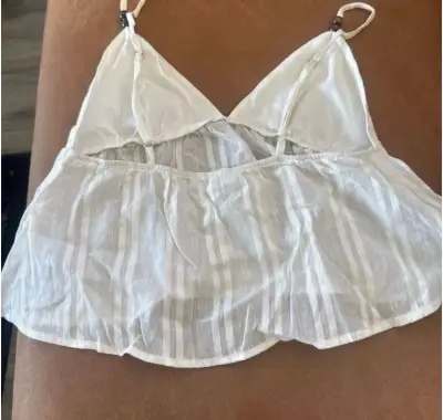 Blusa blanca de tirantes Opposite XS - miniatura 3